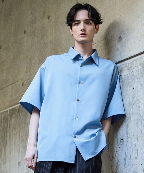 【CLEL】TR Loose Half Sleeve Regular Collar Shirt / TR ルーズ半袖レギュラーカラーシャツ【セットアップ対応】（シャツ/ブラウス）｜CLEL（クレイル）