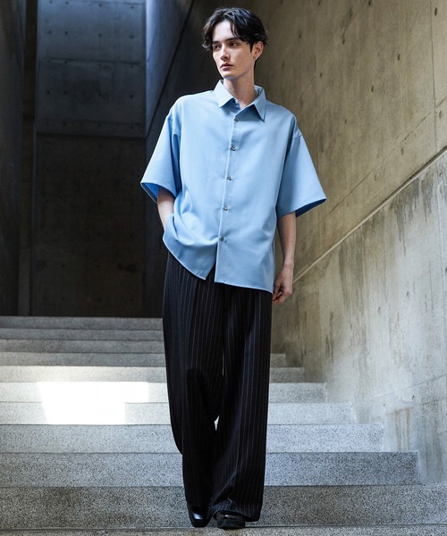 【CLEL】TR Loose Half Sleeve Regular Collar Shirt / TR ルーズ半袖レギュラーカラーシャツ【セットアップ対応】（シャツ/ブラウス）｜CLEL（クレイル）