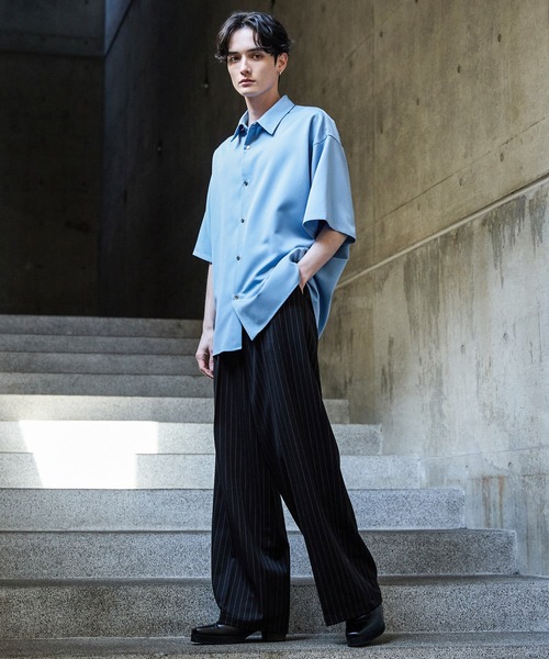 【CLEL】TR Loose Half Sleeve Regular Collar Shirt / TR ルーズ半袖レギュラーカラーシャツ【セットアップ対応】（シャツ/ブラウス）｜CLEL（クレイル）