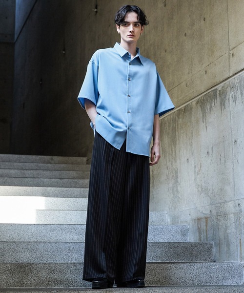 【CLEL】TR Loose Half Sleeve Regular Collar Shirt / TR ルーズ半袖レギュラーカラーシャツ【セットアップ対応】（シャツ/ブラウス）｜CLEL（クレイル）