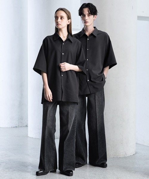 【CLEL】TR Loose Half Sleeve Regular Collar Shirt / TR ルーズ半袖レギュラーカラーシャツ【セットアップ対応】（シャツ/ブラウス）｜CLEL（クレイル）