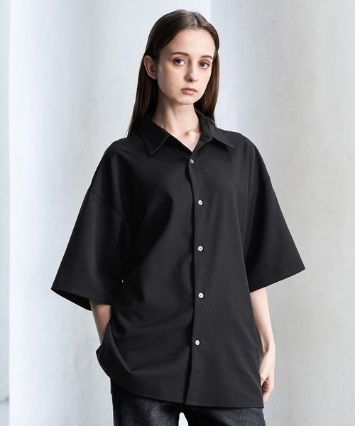 【CLEL】TR Loose Half Sleeve Regular Collar Shirt / TR ルーズ半袖レギュラーカラーシャツ【セットアップ対応】（シャツ/ブラウス）｜CLEL（クレイル）