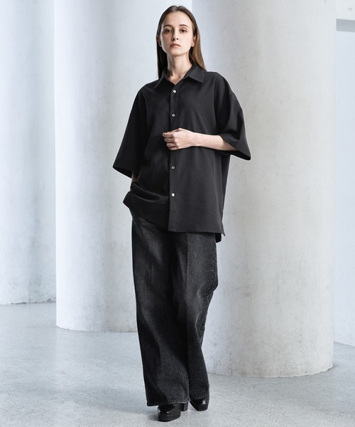 【CLEL】TR Loose Half Sleeve Regular Collar Shirt / TR ルーズ半袖レギュラーカラーシャツ【セットアップ対応】（シャツ/ブラウス）｜CLEL（クレイル）