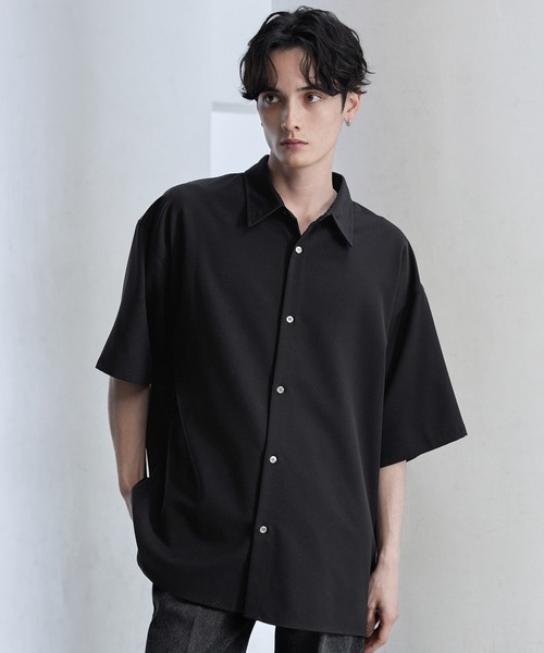 【CLEL】TR Loose Half Sleeve Regular Collar Shirt / TR ルーズ半袖レギュラーカラーシャツ【セットアップ対応】（シャツ/ブラウス）｜CLEL（クレイル）