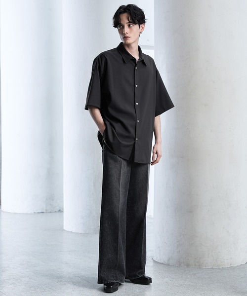 【CLEL】TR Loose Half Sleeve Regular Collar Shirt / TR ルーズ半袖レギュラーカラーシャツ【セットアップ対応】（シャツ/ブラウス）｜CLEL（クレイル）