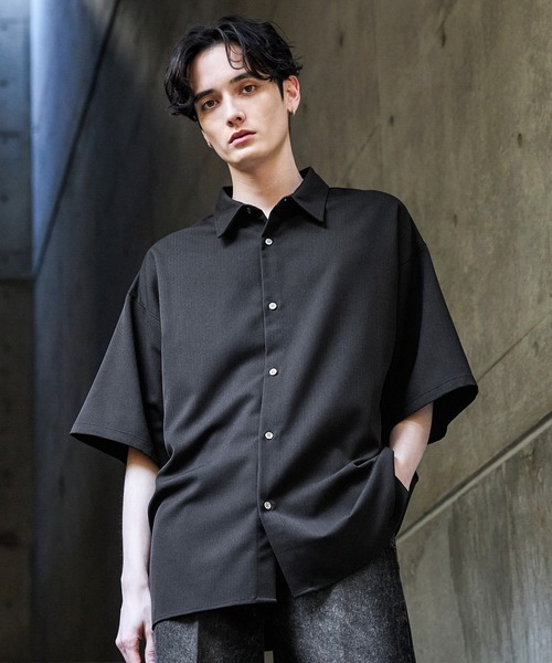 【CLEL】TR Loose Half Sleeve Regular Collar Shirt / TR ルーズ半袖レギュラーカラーシャツ【セットアップ対応】（シャツ/ブラウス）｜CLEL（クレイル）