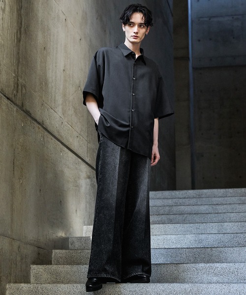 【CLEL】TR Loose Half Sleeve Regular Collar Shirt / TR ルーズ半袖レギュラーカラーシャツ【セットアップ対応】（シャツ/ブラウス）｜CLEL（クレイル）