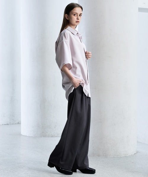 【CLEL】TR Loose Half Sleeve Regular Collar Shirt / TR ルーズ半袖レギュラーカラーシャツ【セットアップ対応】（シャツ/ブラウス）｜CLEL（クレイル）