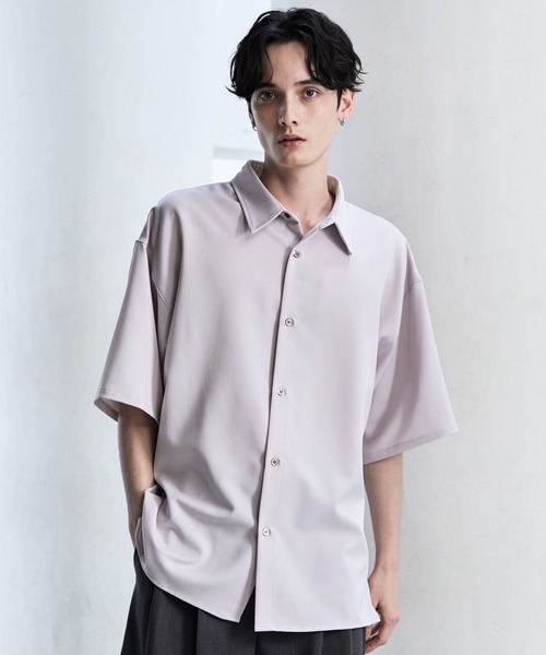 【CLEL】TR Loose Half Sleeve Regular Collar Shirt / TR ルーズ半袖レギュラーカラーシャツ【セットアップ対応】（シャツ/ブラウス）｜CLEL（クレイル）