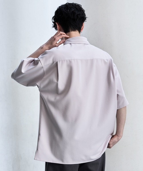 【CLEL】TR Loose Half Sleeve Regular Collar Shirt / TR ルーズ半袖レギュラーカラーシャツ【セットアップ対応】（シャツ/ブラウス）｜CLEL（クレイル）