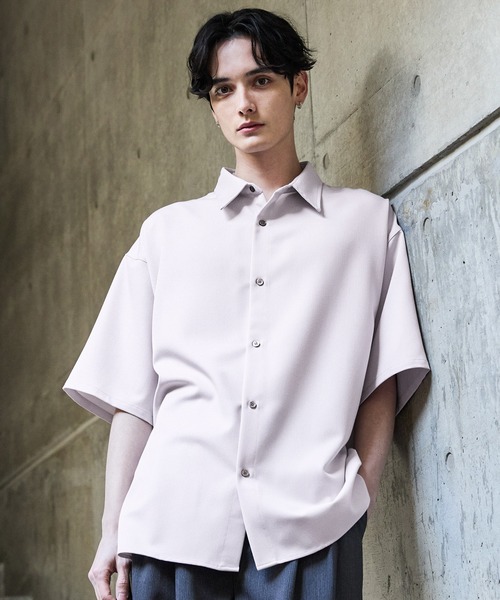 【CLEL】TR Loose Half Sleeve Regular Collar Shirt / TR ルーズ半袖レギュラーカラーシャツ【セットアップ対応】（シャツ/ブラウス）｜CLEL（クレイル）