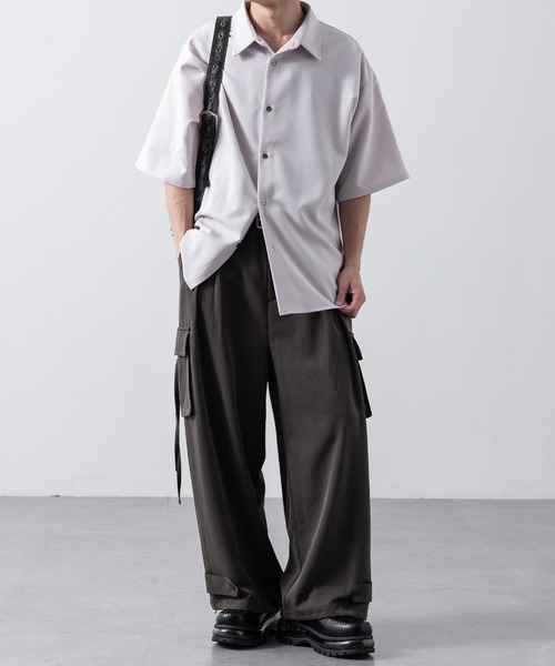 【CLEL】TR Loose Half Sleeve Regular Collar Shirt / TR ルーズ半袖レギュラーカラーシャツ【セットアップ対応】（シャツ/ブラウス）｜CLEL（クレイル）