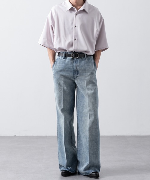 【CLEL】TR Loose Half Sleeve Regular Collar Shirt / TR ルーズ半袖レギュラーカラーシャツ【セットアップ対応】（シャツ/ブラウス）｜CLEL（クレイル）