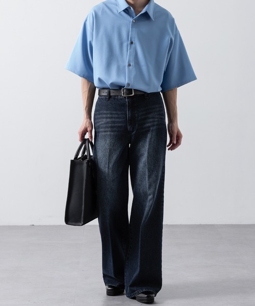 【CLEL】TR Loose Half Sleeve Regular Collar Shirt / TR ルーズ半袖レギュラーカラーシャツ【セットアップ対応】（シャツ/ブラウス）｜CLEL（クレイル）