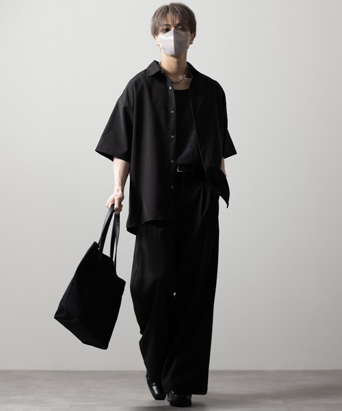 【CLEL】TR Loose Half Sleeve Regular Collar Shirt / TR ルーズ半袖レギュラーカラーシャツ【セットアップ対応】（シャツ/ブラウス）｜CLEL（クレイル）