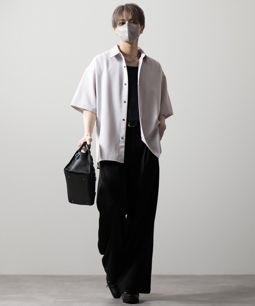 【CLEL】TR Loose Half Sleeve Regular Collar Shirt / TR ルーズ半袖レギュラーカラーシャツ【セットアップ対応】（シャツ/ブラウス）｜CLEL（クレイル）
