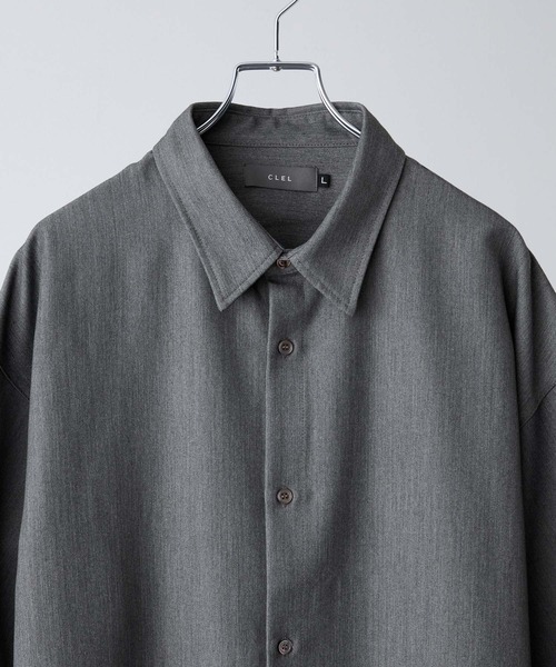 【CLEL】TR Loose Half Sleeve Regular Collar Shirt / TR ルーズ半袖レギュラーカラーシャツ【セットアップ対応】（シャツ/ブラウス）｜CLEL（クレイル）