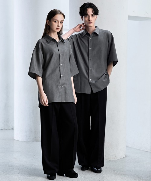 【CLEL】TR Loose Half Sleeve Regular Collar Shirt / TR ルーズ半袖レギュラーカラーシャツ【セットアップ対応】（シャツ/ブラウス）｜CLEL（クレイル）