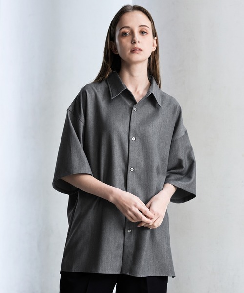 【CLEL】TR Loose Half Sleeve Regular Collar Shirt / TR ルーズ半袖レギュラーカラーシャツ【セットアップ対応】（シャツ/ブラウス）｜CLEL（クレイル）