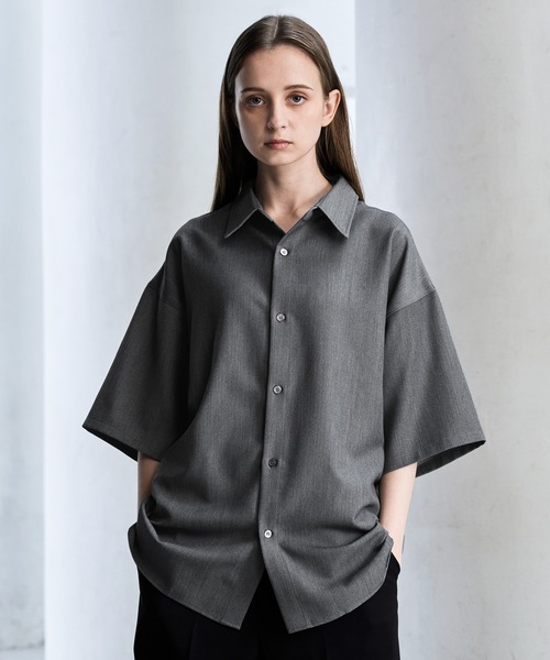 【CLEL】TR Loose Half Sleeve Regular Collar Shirt / TR ルーズ半袖レギュラーカラーシャツ【セットアップ対応】（シャツ/ブラウス）｜CLEL（クレイル）
