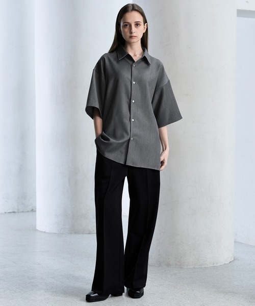 【CLEL】TR Loose Half Sleeve Regular Collar Shirt / TR ルーズ半袖レギュラーカラーシャツ【セットアップ対応】（シャツ/ブラウス）｜CLEL（クレイル）