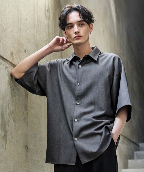【CLEL】TR Loose Half Sleeve Regular Collar Shirt / TR ルーズ半袖レギュラーカラーシャツ【セットアップ対応】（シャツ/ブラウス）｜CLEL（クレイル）