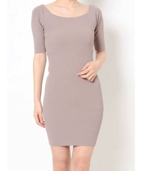 GYDA（ジェイダ）の「2WAYクロスタイトニットワンピース（ワンピース・レディース・ブラック/ピンク・FREE）」の4枚目の写真