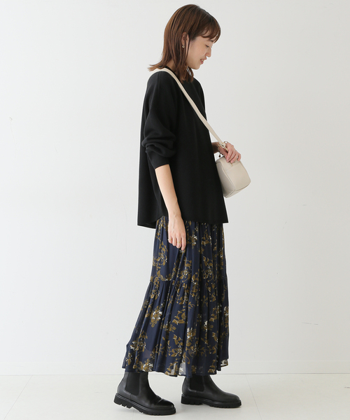 SLOBE IENA(スローブイエナ)の「ウォッシャブルミラノクルーネックプルオーバー◆(ニット/セーター・レディース・ホワイト/ブラック/グレー系その他/オレンジ・FREE)」の7枚目の写真