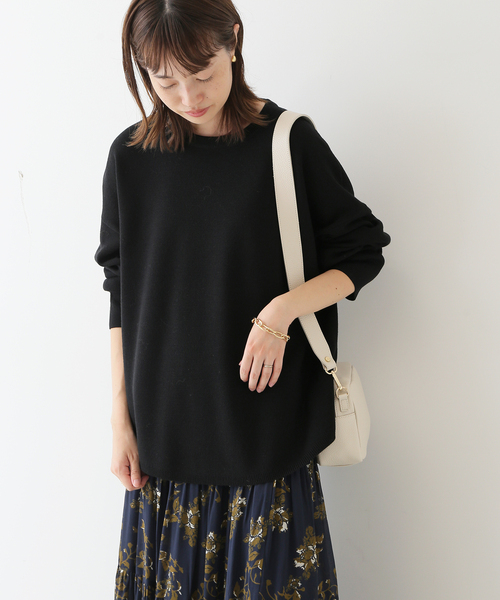 SLOBE IENA(スローブイエナ)の「ウォッシャブルミラノクルーネックプルオーバー◆(ニット/セーター・レディース・ホワイト/ブラック/グレー系その他/オレンジ・FREE)」の10枚目の写真