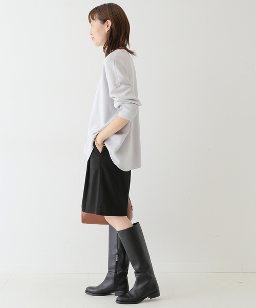 SLOBE IENA(スローブイエナ)の「ウォッシャブルミラノクルーネックプルオーバー◆(ニット/セーター・レディース・ホワイト/ブラック/グレー系その他/オレンジ・FREE)」の15枚目の写真