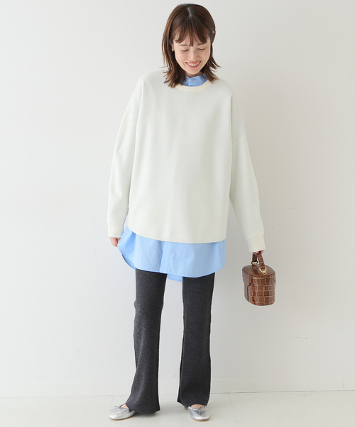 SLOBE IENA(スローブイエナ)の「ウォッシャブルミラノクルーネックプルオーバー◆(ニット/セーター・レディース・ホワイト/ブラック/グレー系その他/オレンジ・FREE)」の19枚目の写真