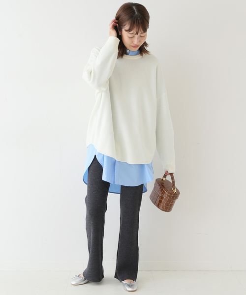 SLOBE IENA(スローブイエナ)の「ウォッシャブルミラノクルーネックプルオーバー◆(ニット/セーター・レディース・ホワイト/ブラック/グレー系その他/オレンジ・FREE)」の20枚目の写真
