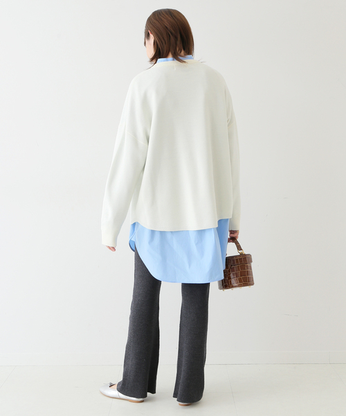 SLOBE IENA(スローブイエナ)の「ウォッシャブルミラノクルーネックプルオーバー◆(ニット/セーター・レディース・ホワイト/ブラック/グレー系その他/オレンジ・FREE)」の21枚目の写真
