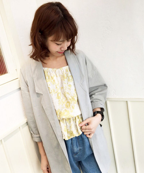 Kastane（カスタネ）の「【Kastane】BIGジャケット（テーラードジャケット・レディース・ライトグレー/ブルー/サーモンピンク/ライトベージュ・FREE）」の2枚目の写真