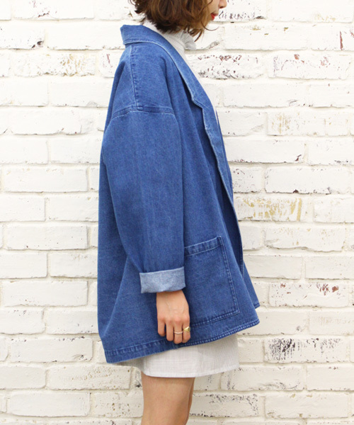 Kastane（カスタネ）の「【Kastane】BIGジャケット（テーラードジャケット・レディース・ライトグレー/ブルー/サーモンピンク/ライトベージュ・FREE）」の5枚目の写真