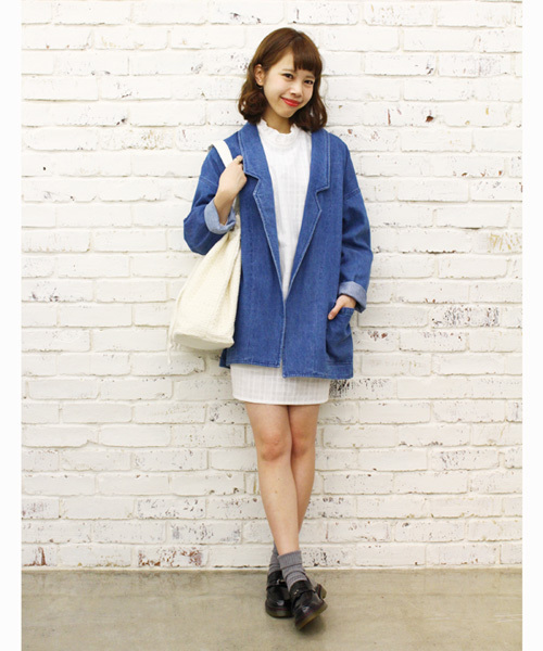 Kastane（カスタネ）の「【Kastane】BIGジャケット（テーラードジャケット・レディース・ライトグレー/ブルー/サーモンピンク/ライトベージュ・FREE）」の13枚目の写真