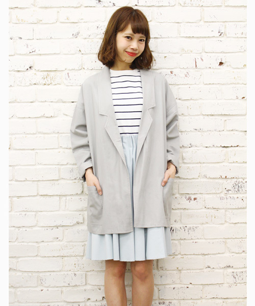 Kastane（カスタネ）の「【Kastane】BIGジャケット（テーラードジャケット・レディース・ライトグレー/ブルー/サーモンピンク/ライトベージュ・FREE）」の16枚目の写真