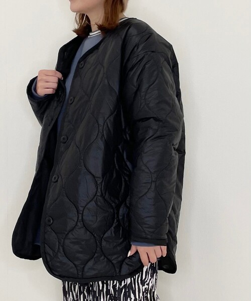 Cutie Blonde（キューティーブロンド）の「◆【S-L】キルトパイピングライトジャケット（その他アウター・レディース・ブラック/カーキ/ベージュ・01/02/03）」の17枚目の写真