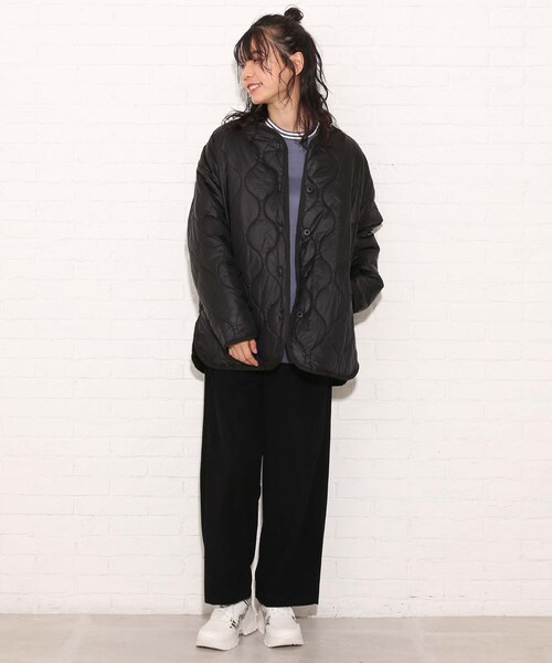 Cutie Blonde（キューティーブロンド）の「◆【S-L】キルトパイピングライトジャケット（その他アウター・レディース・ブラック/カーキ/ベージュ・01/02/03）」の6枚目の写真