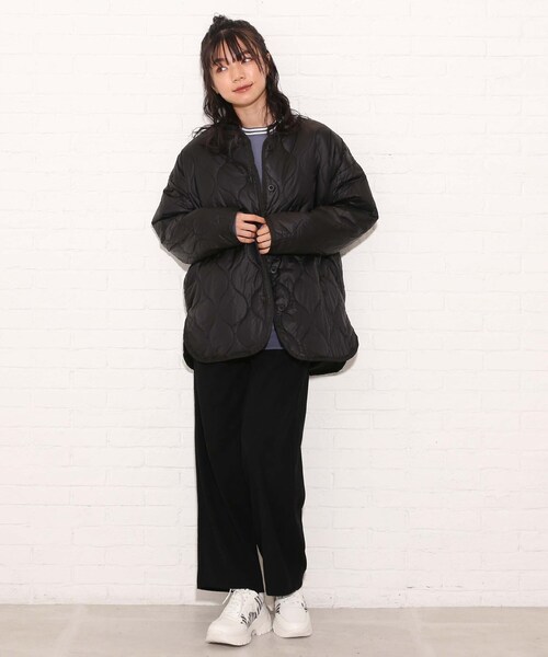 Cutie Blonde（キューティーブロンド）の「◆【S-L】キルトパイピングライトジャケット（その他アウター・レディース・ブラック/カーキ/ベージュ・01/02/03）」の4枚目の写真