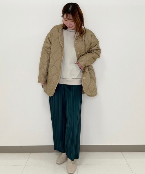 Cutie Blonde（キューティーブロンド）の「◆【S-L】キルトパイピングライトジャケット（その他アウター・レディース・ブラック/カーキ/ベージュ・01/02/03）」の12枚目の写真