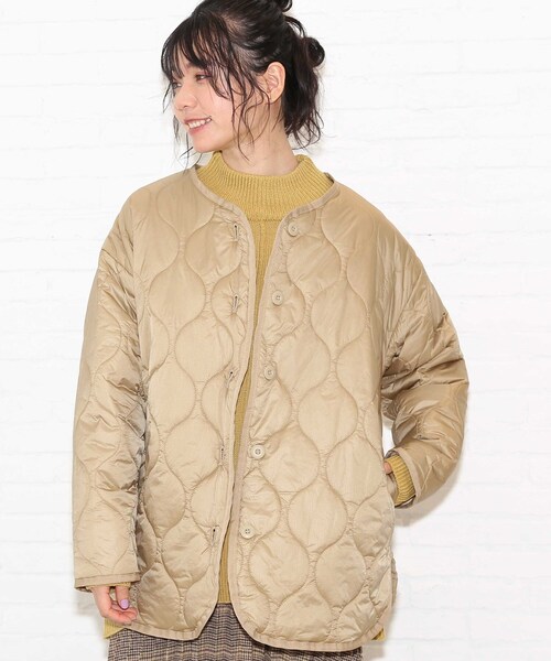 Cutie Blonde（キューティーブロンド）の「◆【S-L】キルトパイピングライトジャケット（その他アウター・レディース・ブラック/カーキ/ベージュ・01/02/03）」の9枚目の写真