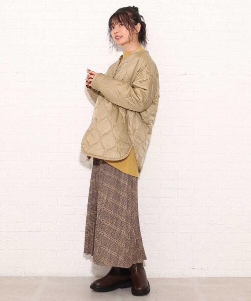 Cutie Blonde（キューティーブロンド）の「◆【S-L】キルトパイピングライトジャケット（その他アウター・レディース・ブラック/カーキ/ベージュ・01/02/03）」の7枚目の写真