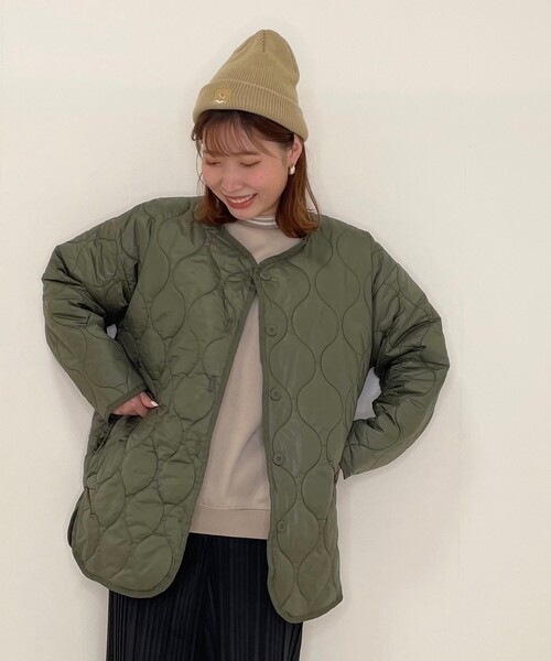 Cutie Blonde（キューティーブロンド）の「◆【S-L】キルトパイピングライトジャケット（その他アウター・レディース・ブラック/カーキ/ベージュ・01/02/03）」の16枚目の写真