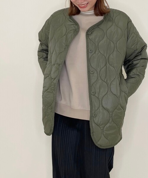 Cutie Blonde（キューティーブロンド）の「◆【S-L】キルトパイピングライトジャケット（その他アウター・レディース・ブラック/カーキ/ベージュ・01/02/03）」の22枚目の写真