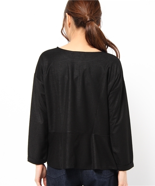 OUTLET（アウトレット）の「【CIAOPANIC TYPY】T/Rバイヤスペプラムプルオーバー（Tシャツ/カットソー・レディース・ブラック/ネイビー/オフホワイト・FREE）」の6枚目の写真