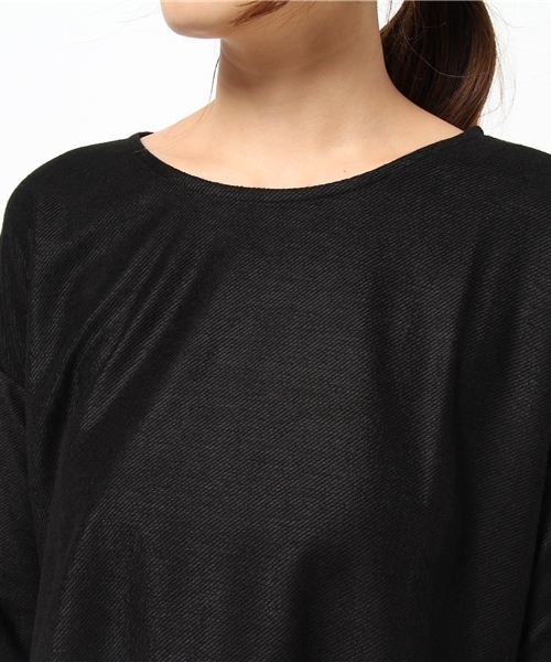 OUTLET（アウトレット）の「【CIAOPANIC TYPY】T/Rバイヤスペプラムプルオーバー（Tシャツ/カットソー・レディース・ブラック/ネイビー/オフホワイト・FREE）」の7枚目の写真