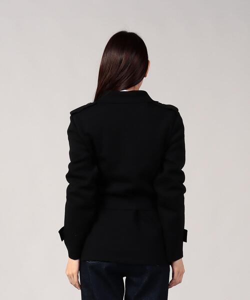 agnes b.（アニエスベー）の「L184 VESTE ニットショートトレンチコート（トレンチコート・レディース・ブラック・1/2/3）」の3枚目の写真