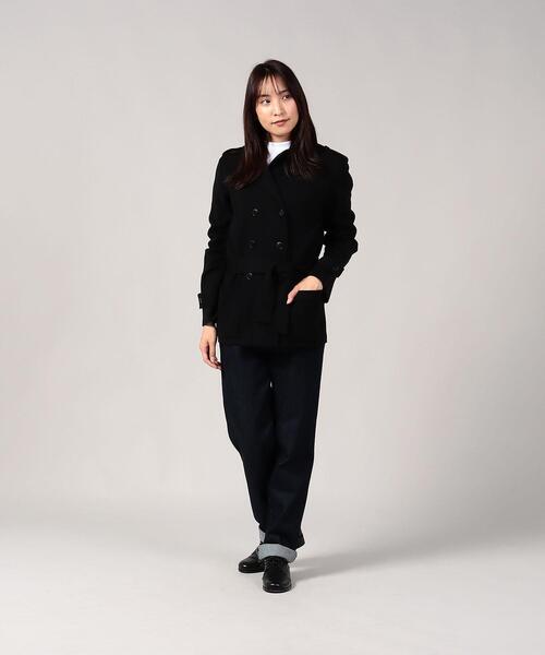 agnes b.（アニエスベー）の「L184 VESTE ニットショートトレンチコート（トレンチコート・レディース・ブラック・1/2/3）」の4枚目の写真