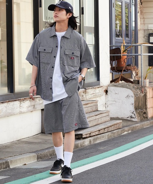 Dickies/ディッキーズ ロゴピスネーム カラーワイドハーフショーツ